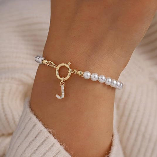 2024 New Fashion Toggle Clasp Initial Bracelet Women A-Z Letter
