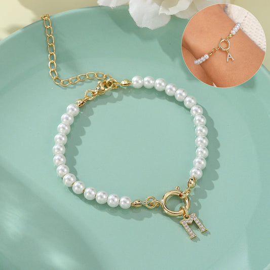 2024 New Fashion Toggle Clasp Initial Bracelet Women A-Z Letter