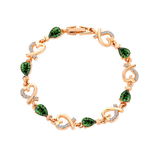 Hollow Love Bracelet With Rhinestones Fashion Temperament Heart-shaped