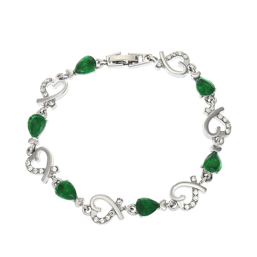 Hollow Love Bracelet With Rhinestones Fashion Temperament Heart-shaped