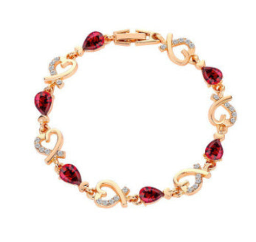 Hollow Love Bracelet With Rhinestones Fashion Temperament Heart-shaped