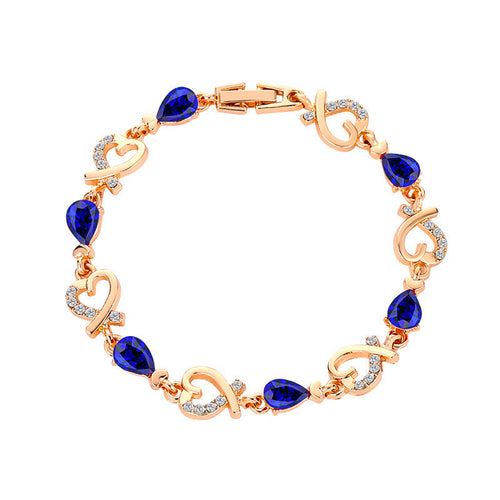 Hollow Love Bracelet With Rhinestones Fashion Temperament Heart-shaped