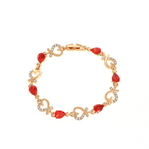 Hollow Love Bracelet With Rhinestones Fashion Temperament Heart-shaped